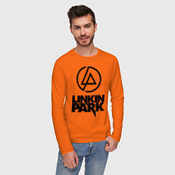 Лонгслив хлопковый мужской Linkin Park цвета оранжевый — фото 2