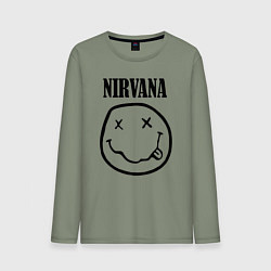 Лонгслив хлопковый мужской Nirvana, цвет: авокадо