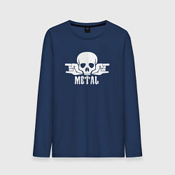 Лонгслив хлопковый мужской Real Metal, цвет: тёмно-синий