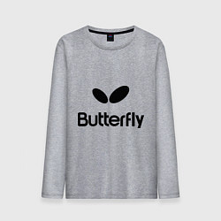 Лонгслив хлопковый мужской Butterfly Logo, цвет: меланж