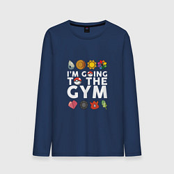 Лонгслив хлопковый мужской Pokemon Im going to the gym (white), цвет: тёмно-синий