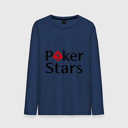 Лонгслив хлопковый мужской Poker Stars, цвет: тёмно-синий