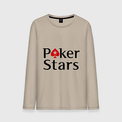 Лонгслив хлопковый мужской Poker Stars, цвет: миндальный