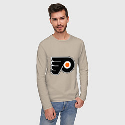 Лонгслив хлопковый мужской Philadelphia Flyers, цвет: миндальный — фото 2