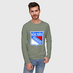 Лонгслив хлопковый мужской New York Rangers, цвет: авокадо — фото 2