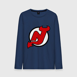 Лонгслив хлопковый мужской New Jersey Devils цвета тёмно-синий — фото 1