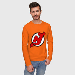 Лонгслив хлопковый мужской New Jersey Devils цвета оранжевый — фото 2