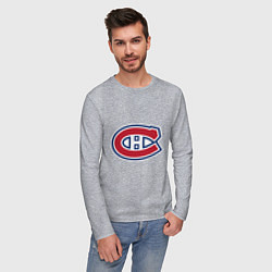 Лонгслив хлопковый мужской Montreal Canadiens, цвет: меланж — фото 2
