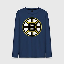 Лонгслив хлопковый мужской Boston Bruins, цвет: тёмно-синий
