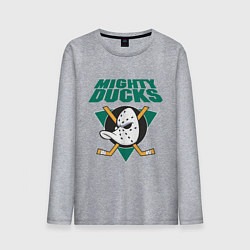 Лонгслив хлопковый мужской Anaheim Mighty Ducks цвета меланж — фото 1