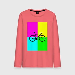 Лонгслив хлопковый мужской Велосипед фикс, цвет: коралловый