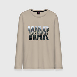 Лонгслив хлопковый мужской War never changes, цвет: миндальный
