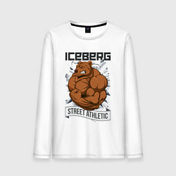 Лонгслив хлопковый мужской Bear | Iceberg, цвет: белый