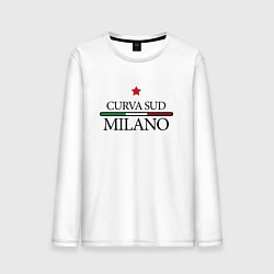 Лонгслив хлопковый мужской Curva Sud: Milano FC, цвет: белый