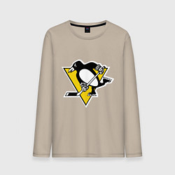 Лонгслив хлопковый мужской Pittsburgh Penguins: Malkin 71, цвет: миндальный
