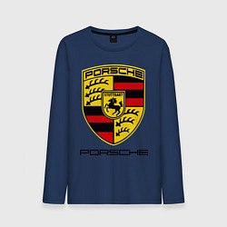 Лонгслив хлопковый мужской Porsche Stuttgart цвета тёмно-синий — фото 1