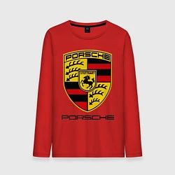 Лонгслив хлопковый мужской Porsche Stuttgart, цвет: красный