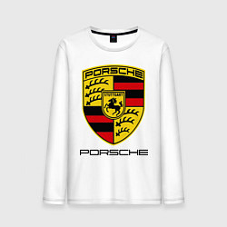 Лонгслив хлопковый мужской Porsche Stuttgart, цвет: белый