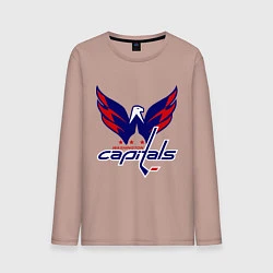 Лонгслив хлопковый мужской Washington Capitals: Ovechkin, цвет: пыльно-розовый