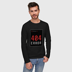 Лонгслив хлопковый мужской 404 Error, цвет: черный — фото 2