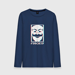Лонгслив хлопковый мужской F society, цвет: тёмно-синий