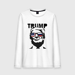 Лонгслив хлопковый мужской USA: Trump, цвет: белый