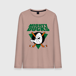 Лонгслив хлопковый мужской Anaheim Mighty Ducks, цвет: пыльно-розовый