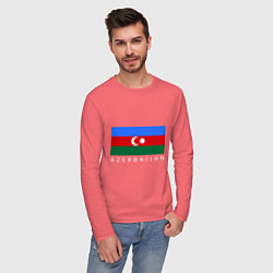 Лонгслив хлопковый мужской Азербайджан, цвет: коралловый — фото 2