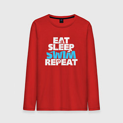 Мужской лонгслив Eat sleep swim repeat