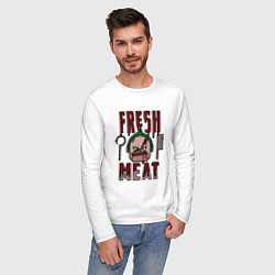 Лонгслив хлопковый мужской Dota 2: Fresh Meat, цвет: белый — фото 2