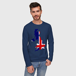 Лонгслив хлопковый мужской Великобритания (Great Britain), цвет: тёмно-синий — фото 2