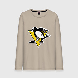 Лонгслив хлопковый мужской Pittsburgh Penguins, цвет: миндальный