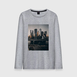 Лонгслив хлопковый мужской Moscow City, цвет: меланж