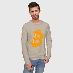 Лонгслив хлопковый мужской Bitcoin Boss, цвет: миндальный — фото 2