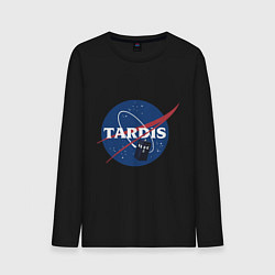 Лонгслив хлопковый мужской Tardis NASA, цвет: черный