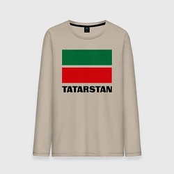 Лонгслив хлопковый мужской Флаг Татарстана, цвет: миндальный