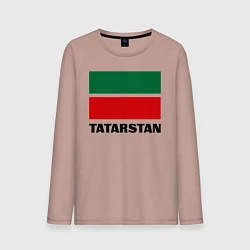 Лонгслив хлопковый мужской Флаг Татарстана, цвет: пыльно-розовый
