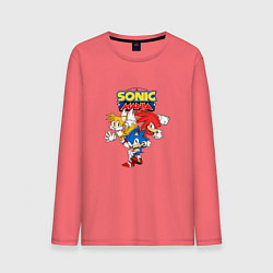 Лонгслив хлопковый мужской Sonic Mania, цвет: коралловый