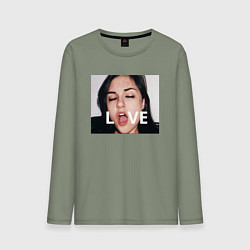 Лонгслив хлопковый мужской Sasha Grey LOVE, цвет: авокадо