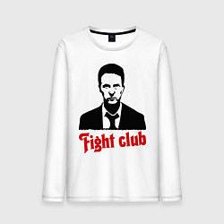 Лонгслив хлопковый мужской Fight Club: Edward Norton, цвет: белый