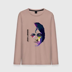 Лонгслив хлопковый мужской John Lennon: Techno, цвет: пыльно-розовый