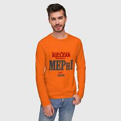 Лонгслив хлопковый мужской MEPHI цвета оранжевый — фото 2
