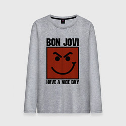 Лонгслив хлопковый мужской Bon Jovi: Have a nice day, цвет: меланж