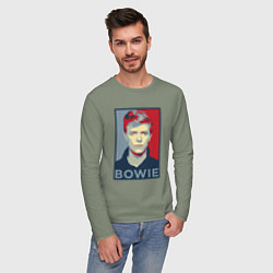 Лонгслив хлопковый мужской Bowie Poster, цвет: авокадо — фото 2
