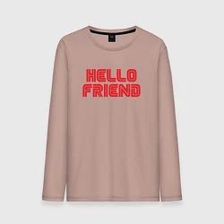 Лонгслив хлопковый мужской Hello Friend, цвет: пыльно-розовый