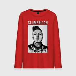 Лонгслив хлопковый мужской Slumerican IV: Yelawolf, цвет: красный