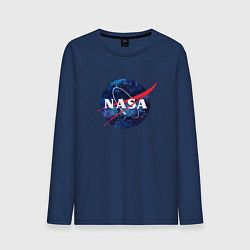 Лонгслив хлопковый мужской NASA: Cosmic Logo, цвет: тёмно-синий