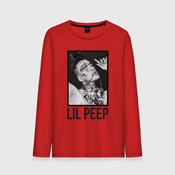 Лонгслив хлопковый мужской Lil Peep: Black Style, цвет: красный