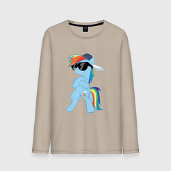 Лонгслив хлопковый мужской Крутая пони, цвет: миндальный