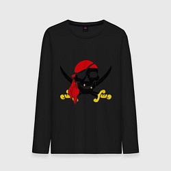 Лонгслив хлопковый мужской Пиратская футболка, цвет: черный